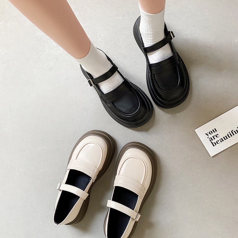 Giày nữ lolita quai cài ngang đế dày 4cm kiểu dáng tiểu thư nhẹ nhàng mã K42