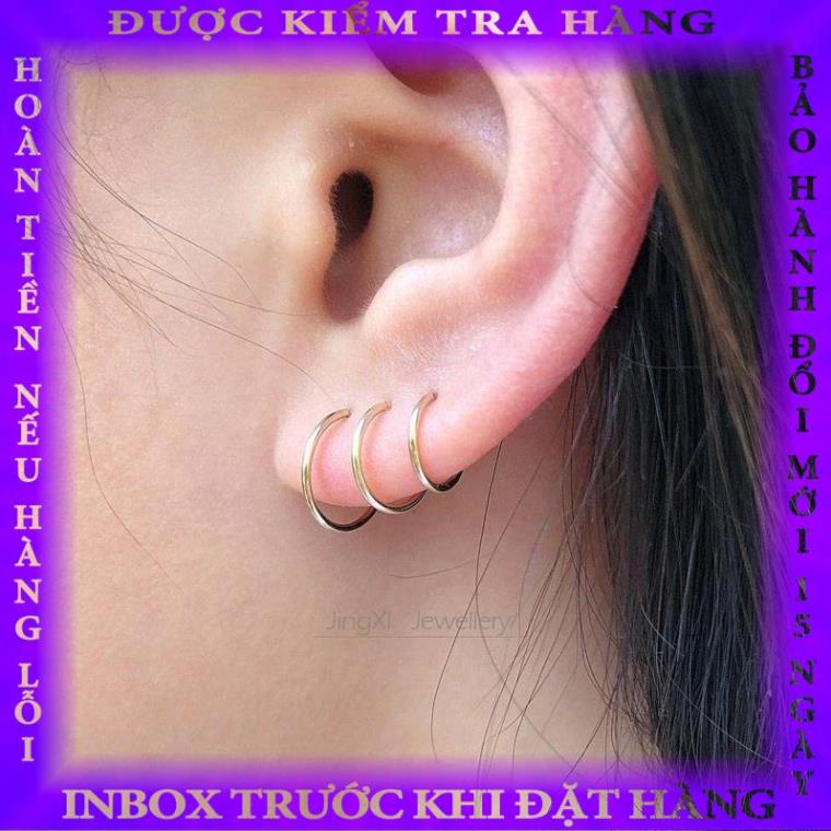Đôi Khuyên Mũi/ Môi/ Tai Hình Tròn Nhỏ Màu Bạc Thời Trang Cho Nữ Magic789
