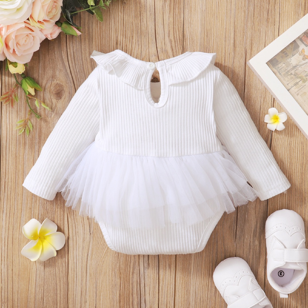 Áo liền quần MIKRDOO vải cotton tuyn tay dài dễ thương cho bé sơ sinh