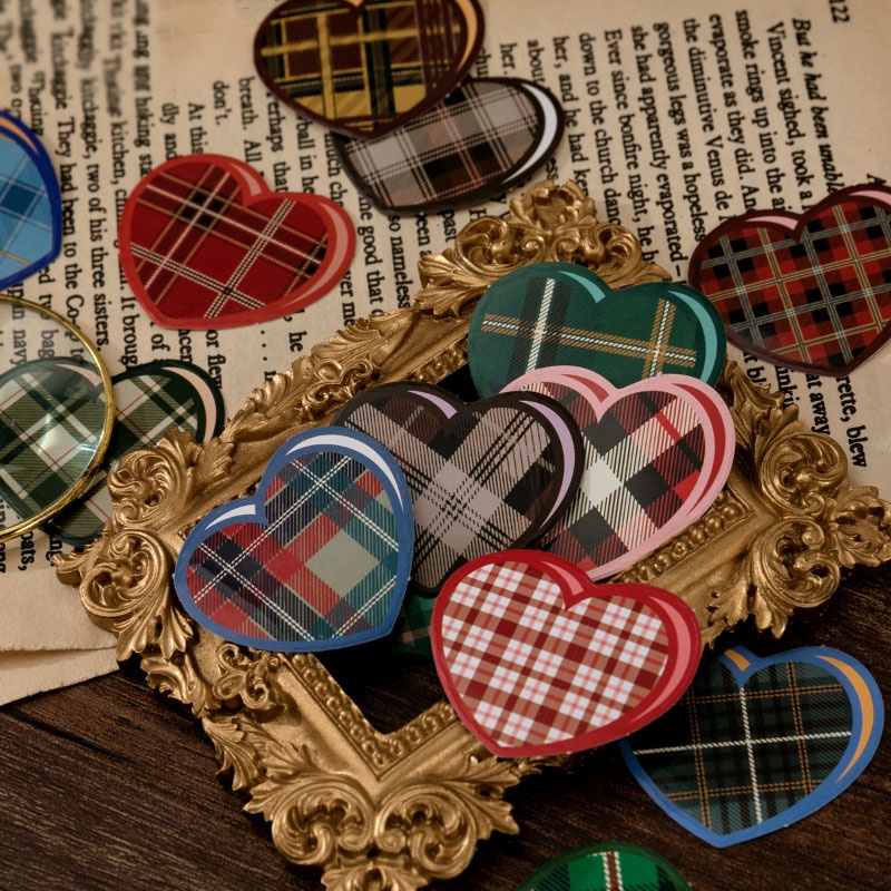 Hộp 46 Miếng Dán Hình Trái Tim Trang Trí Sổ Tay diy