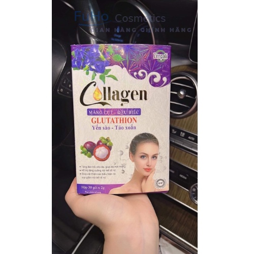 Collagen măng cụt đậu biếc collagen Zenpali Làm Đẹp Da Cân Bằng Nội Tiết Tố Nữ hộp 30 gói Fuho cosmetics | BigBuy360 - bigbuy360.vn