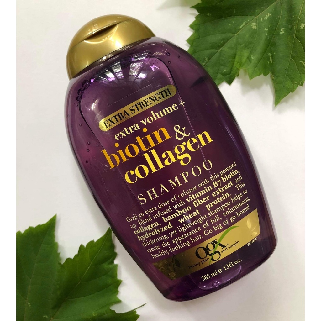 Dầu gội và xả Ogx Extra Volume Biotin & Collagen 385ml - Mỹ