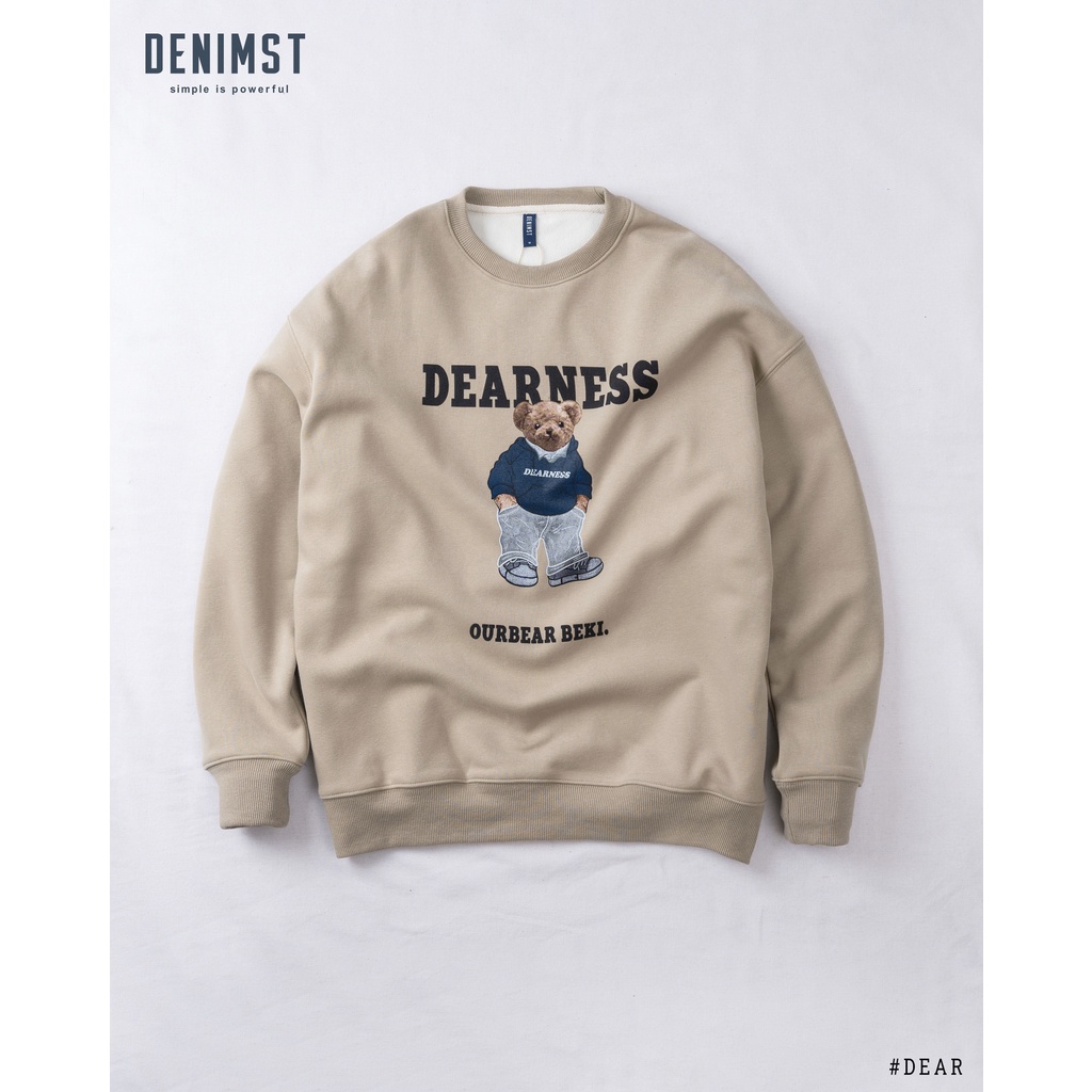 Áo nỉ DENIMST- DEAR, áo sweater lót lông dày dặn, form unisex cho nam và nữ