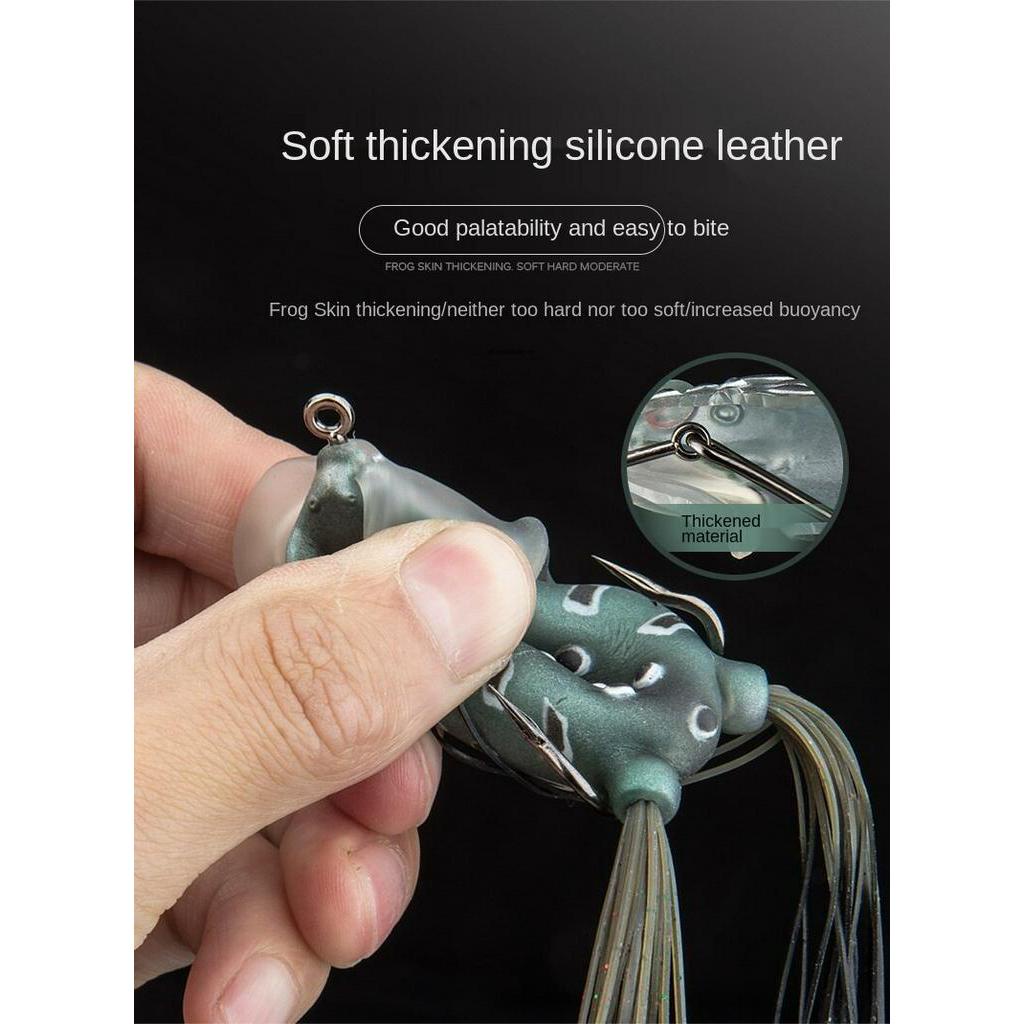 Mồi Câu Cá Nước Mặn Hình Con Ếch Nổi Trên Mặt Nước Mềm Cho Câu Cá Nước Mặn Đầu Rắn Cá Hồi