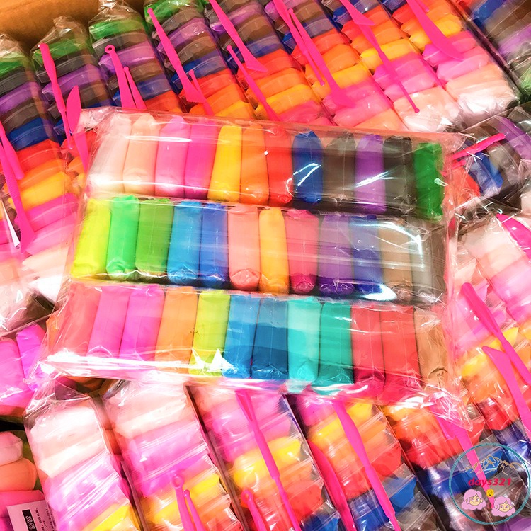 Đất nặn an toàn cho bé 36 màu, đất sét tự khô nặn hình cao cấp siêu nhẹ dành cho trẻ làm butter slime trang trí