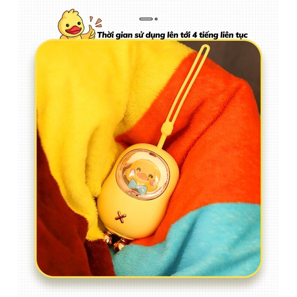 Máy sưởi mini cầm tay, máy sưởi tay mini chân sạc Type-C hình vịt vàng dễ thương nhỏ gọn sưởi ấm bàn tay