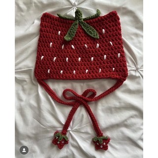 mũ len handmade trái cây y2k