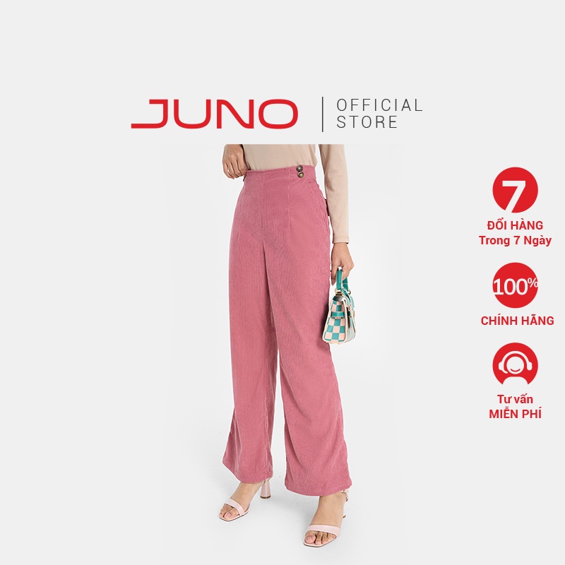 Quần Dài Nữ Thời Trang JUNO Ống Đứng Vải Nhung Tăm JNQDA025