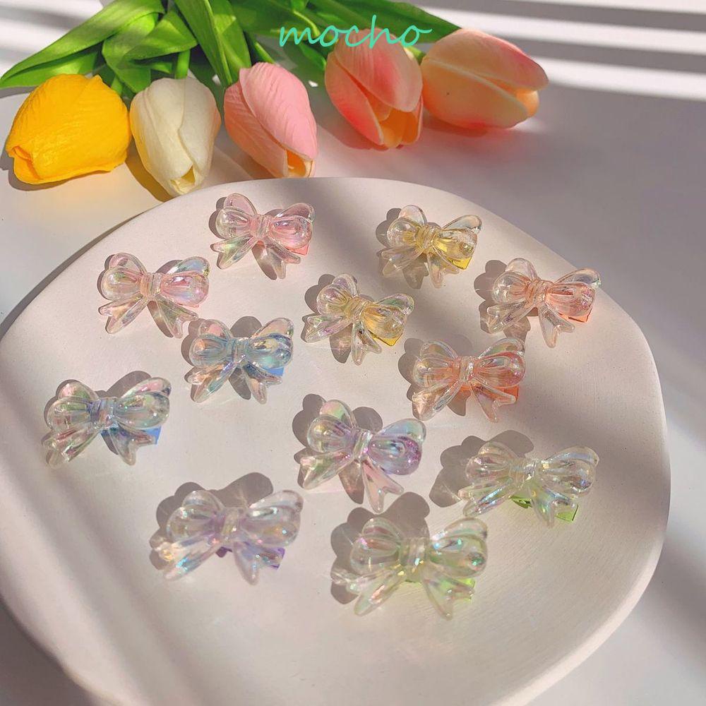 Kẹp Tóc Nơ Bằng Resin Màu Trơn Trong Suốt Phong Cách Hàn Quốc Dễ Thương