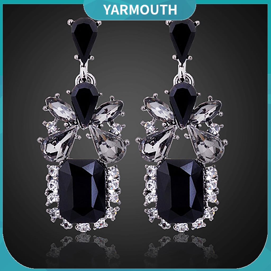 Khuyên Tai Dáng Dài Đính Đá Zircon Hình Giọt Nước