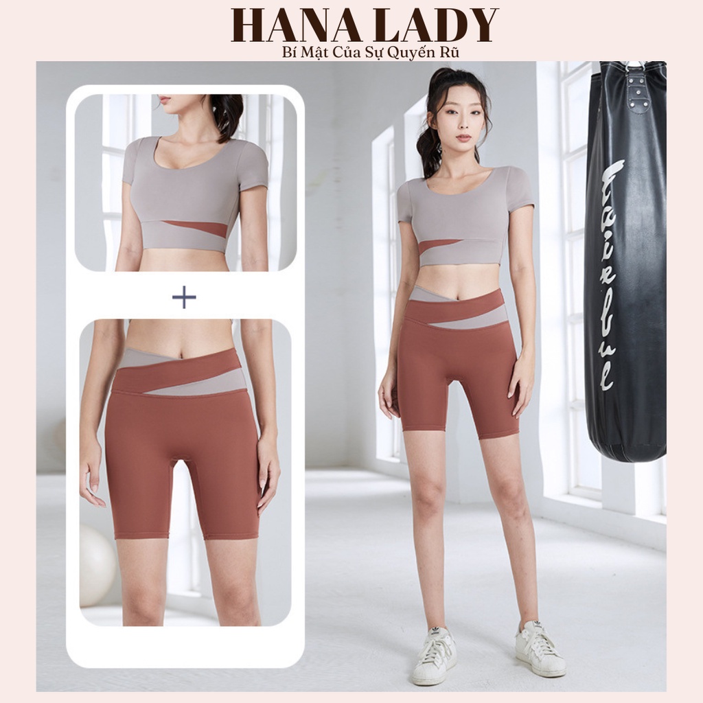 Bộ Quần Áo Tập Gym Yoga Thể Thao Nữ Co Giãn Cao Cấp Thấm Hút Mồ Hôi Có Mút Ngực - BTG02