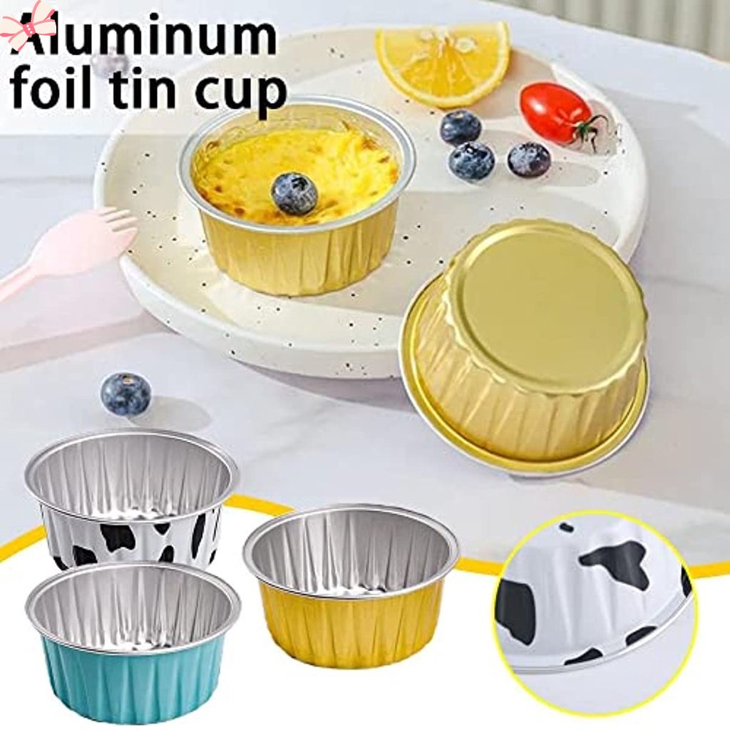 Set 10 Cốc Lá Nhôm Làm Bánh Cupcake / Muffin Có Thể Điều Chỉnh