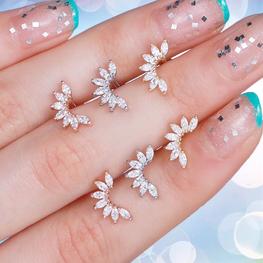 1 Cái Khuyên Xỏ Tai 20G Bằng Thép Không Gỉ Hình Quả Bóng Vít Thời Trang