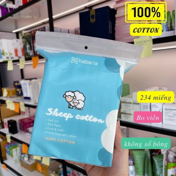 Bông tẩy trang cừu Habaria Sheep Cotton 234 Miếng