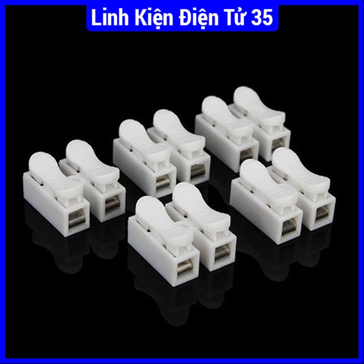 Cầu nối 2P/3P 250V-10A cút nối dây điện nhựa PP chống cháy, thép lò xo