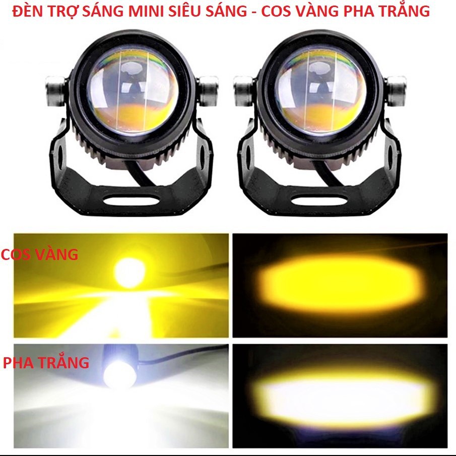 Trợ sáng pi cầu mini hàng xịn cục nguồn nhôm giá 1 cặp