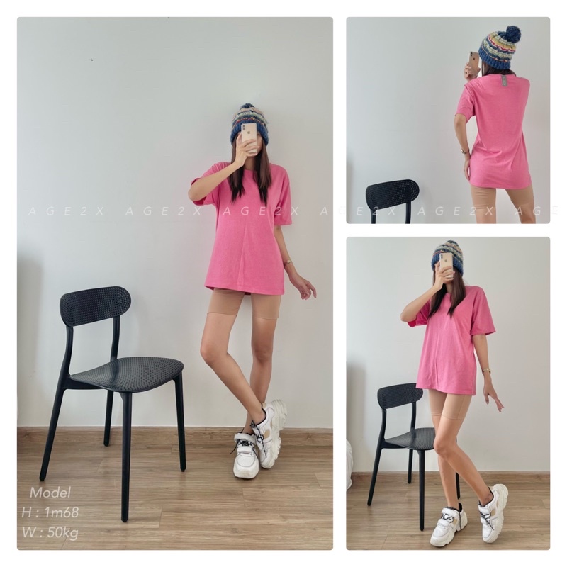 Áo Thun Trơn Tone Hồng Quốc Dân chính hãng AGE2X