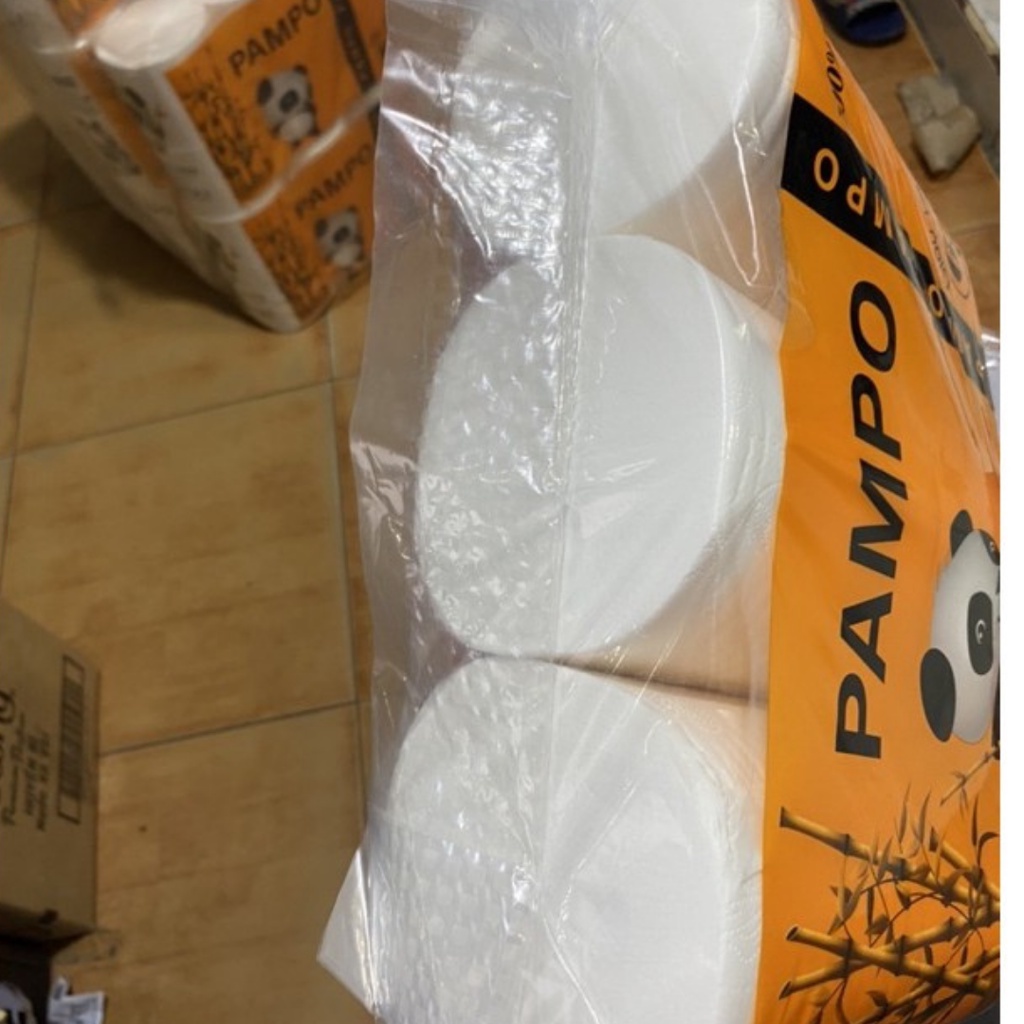 Giấy vệ sinh, giấy cuộn Pampo cao cấp 6 cuộn siêu mịn