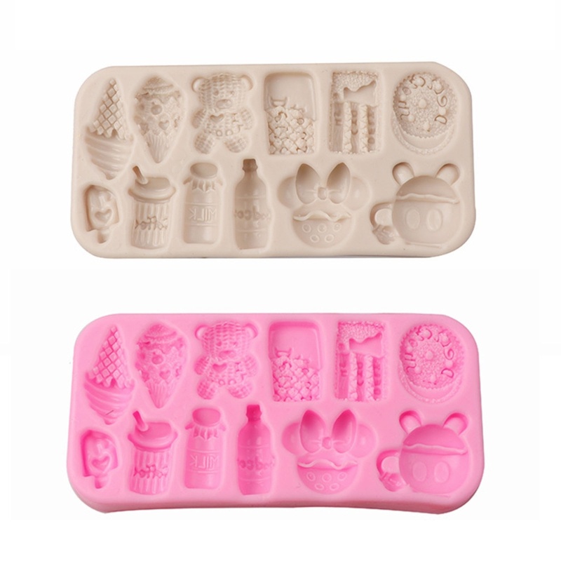 Khuôn Silicone Tạo Hình Làm Bánh Kẹo Hình Gấu 3D