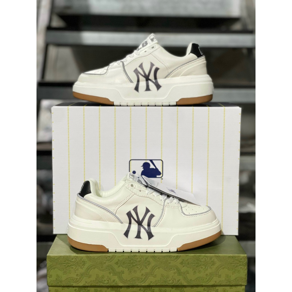 HoPi | Giày Sneaker MLB Chunky Liner, Màu nâu Tăng Chiều Cao 5cm, MLB NY, Full Box Bill