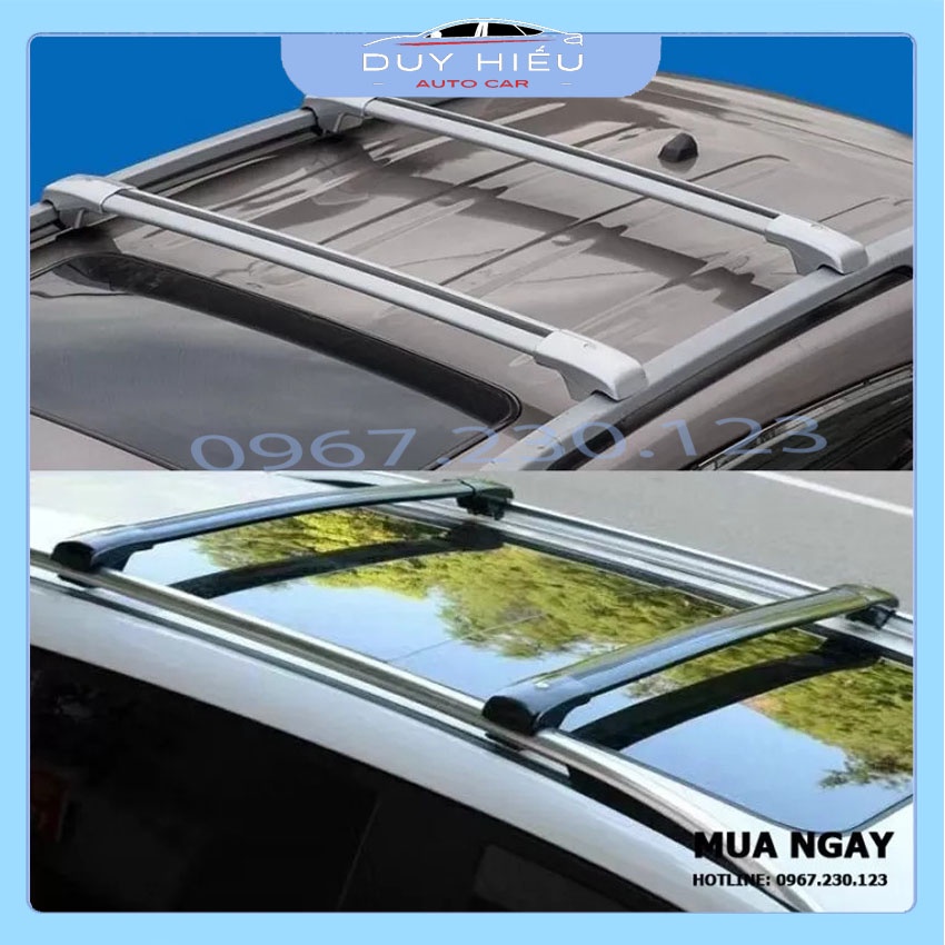 Hai cây giá nóc ngang có khóa dành cho ô tô đã có 2 cây dọc có khe hở trên nóc xe