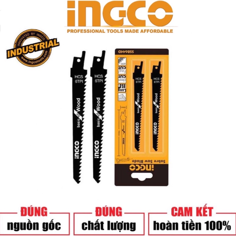 INGCO Bộ lưỡi cưa kiếm gỗ SSB644D & kim loại SSB922EF