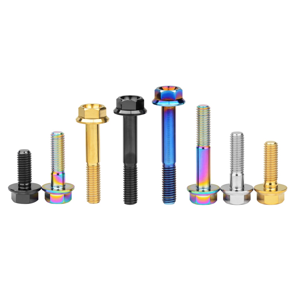 Bu lông titan WANYIFA m8 din6921 đầu mặt bích lục giác dùng sửa chữa xe máy m8x15 20 25 30 35 40 45 50 55mm