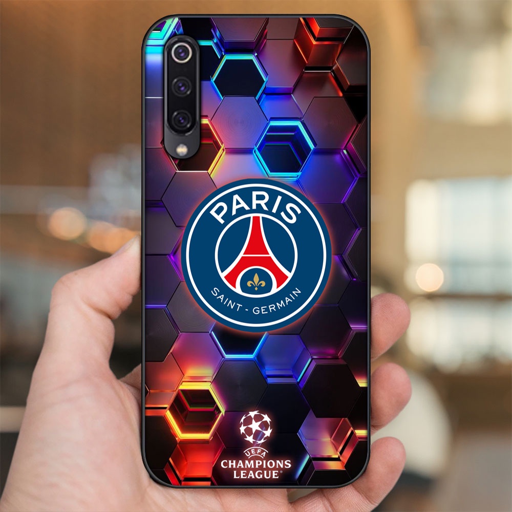 Ốp lưng Xiaomi Mi 9, Mi 9 SE viền đen in hình CLB Bóng Đá PSG Paris Saint Germain