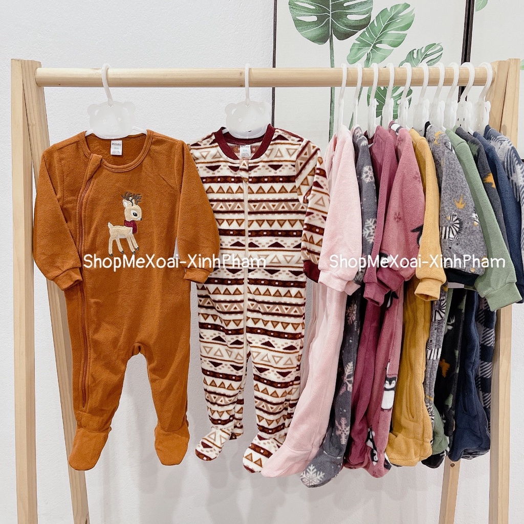 [Size 3M,6M,9M] Body sleep Nỉ kéo khóa hiệu PL. BA.BY xuất xịn hàng cao cấp