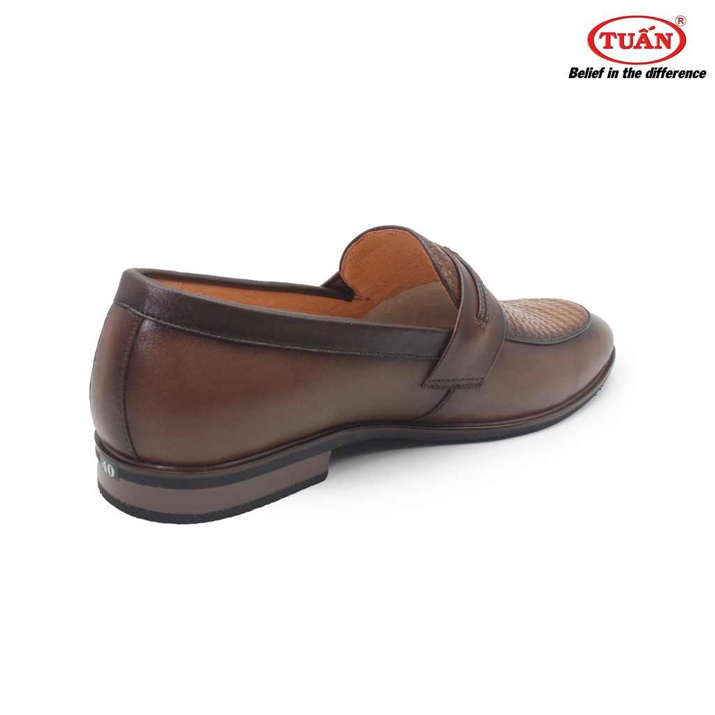 Giày da nam - giày lười phong cách Hàn Quốc quai da tự nhiên đế cao su thương hiệu giày Tuấn GXHU-409