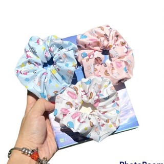 Cột tóc scrunchies bò sữa, cột tóc con vật dễ thương