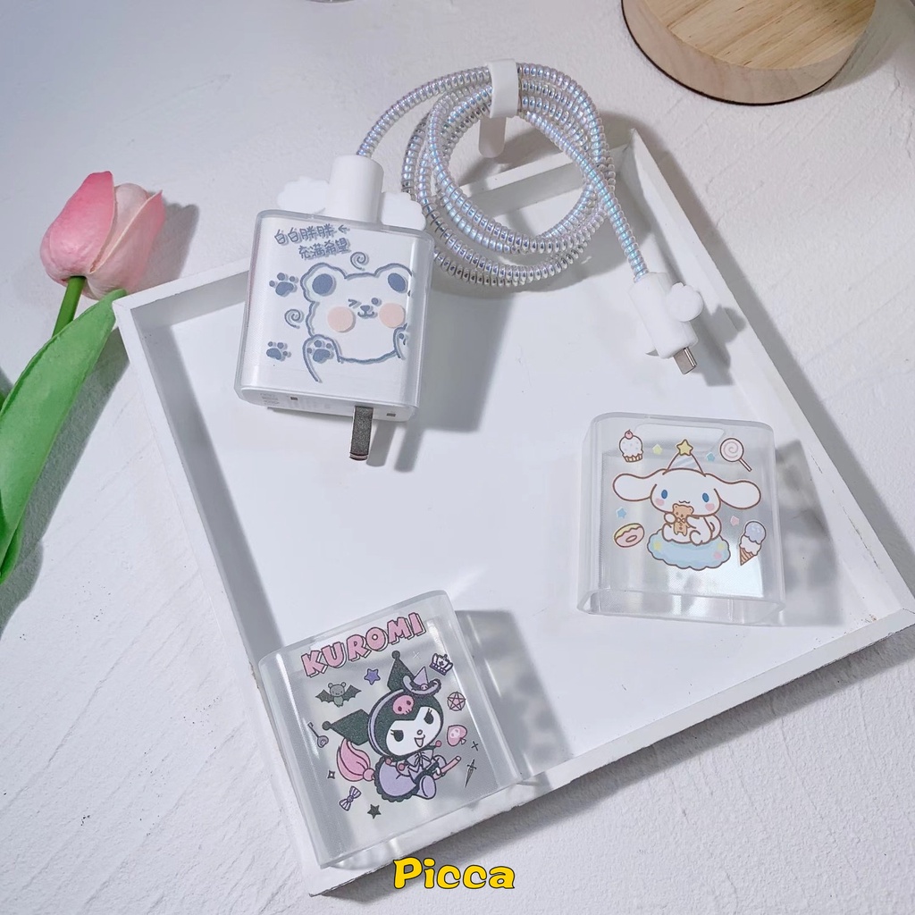 Vỏ Bọc Bảo Vệ Dây Cáp Sạc USB 5 Trong 1 Hình Shin-chan Chibi Maruko Đáng Yêu