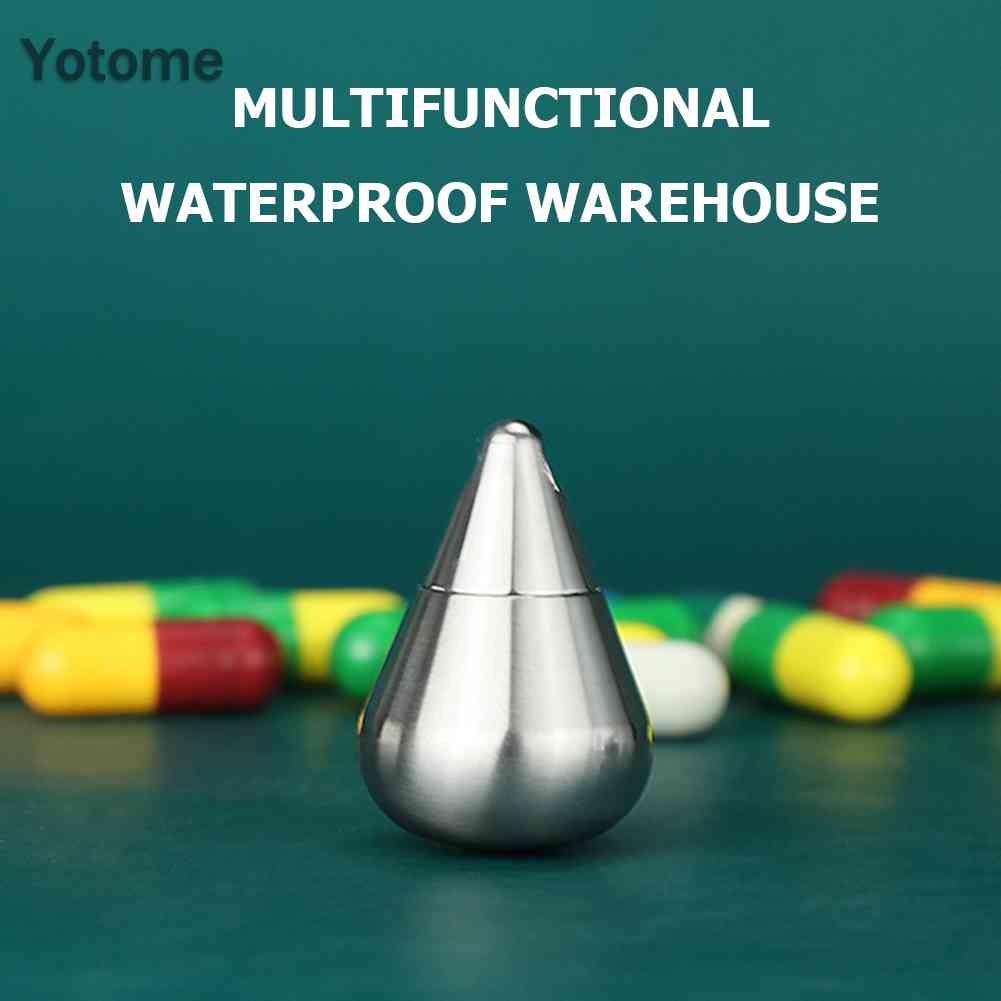 Mới Hộp Đựng Thuốc Bằng Titan Chống Thấm Nước Có Móc Khóa Hình Viên Con Nhộng