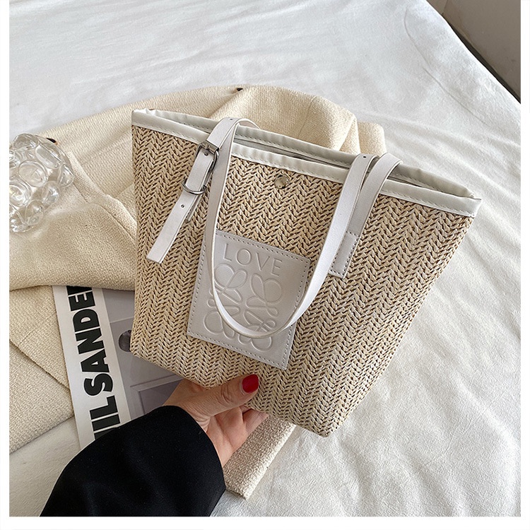 Túi Totes Đeo Vai / Xách Tay Bằng Rơm Kích Thước Lớn Thời Trang Mới 2023