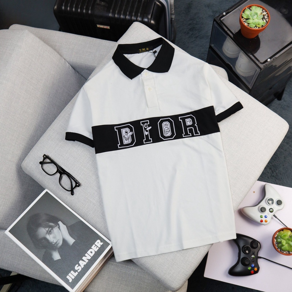 Áo thun nam polo tay ngắn có cổ thêu họa tiết chất cotton co giãn dày đẹp cao cấp AHFASHION