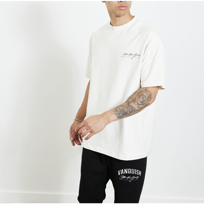 Áo phông thể thao VANQUISH form OverSize cotton 100% cổ tròn