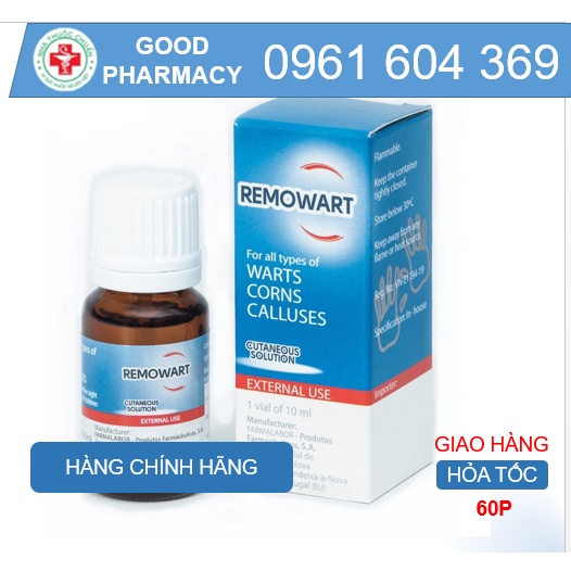 Remowart Lọ 10ml bôi mụn cơm, mụn cóc Hàng nhập khẩu của Bồ Đào Nha