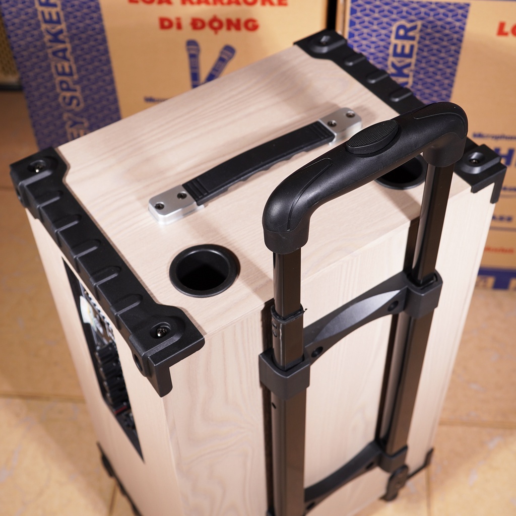 Loa Kéo Karaoke Công Suất Lớn 260W Nanomax T12 Bass 3 Tấc 30cm Màu Xám Có Đọc USB Thẻ Nhớ| Loa Kéo Giá Rẻ Mini