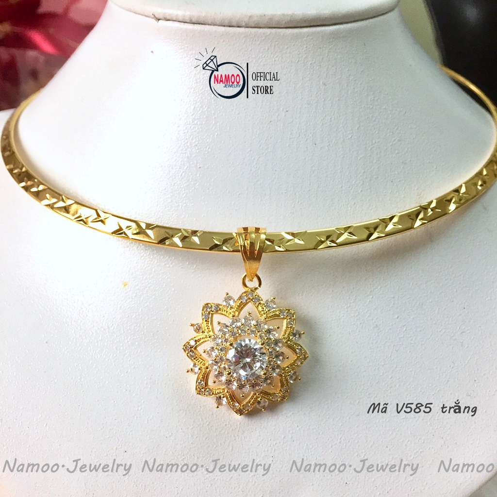 Dây Chuyền V585 Đá Trắng Đính Đá Phong Cách Quý Phái, Sang Trọng Cho Phái Nữ  Namoo Jerwelry