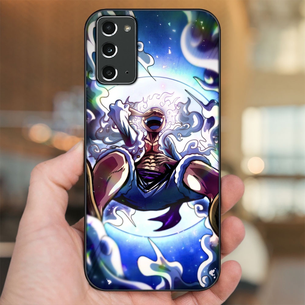 Ốp lưng Samsung Note 20 viền đen in hình Luffy Gear 5 Nika One Piece Đảo Hải Tặc