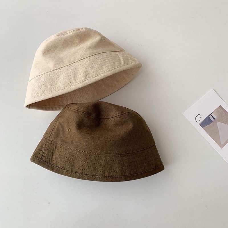 Mũ bé trai bé gái nón bucket trẻ em Korea unisex vành nhỏ chất kaki cho bé 1-3 tuổi