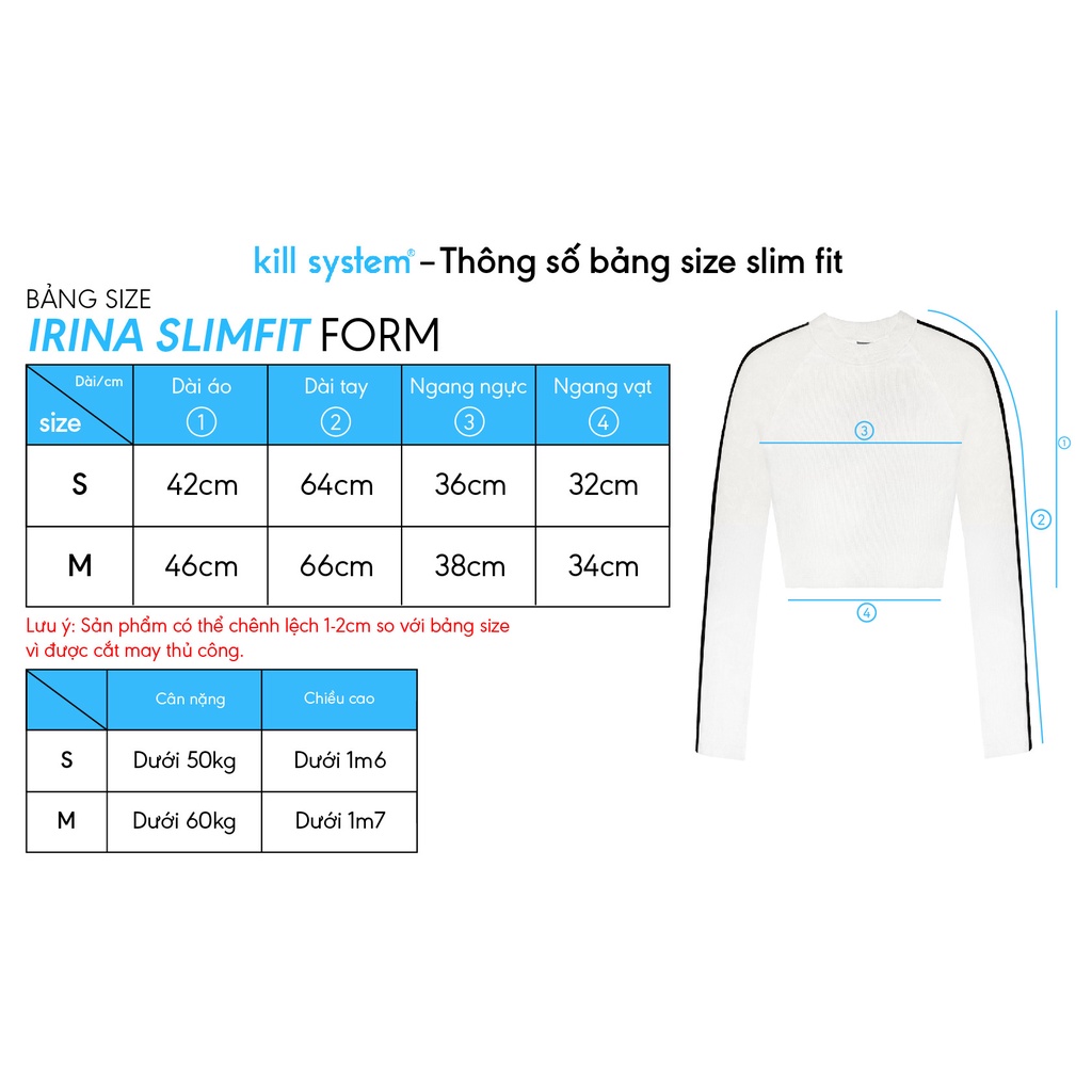 Áo thun nữ Kill System tay dài form slim fit thun co giãn Irina Sporty T-Shirt