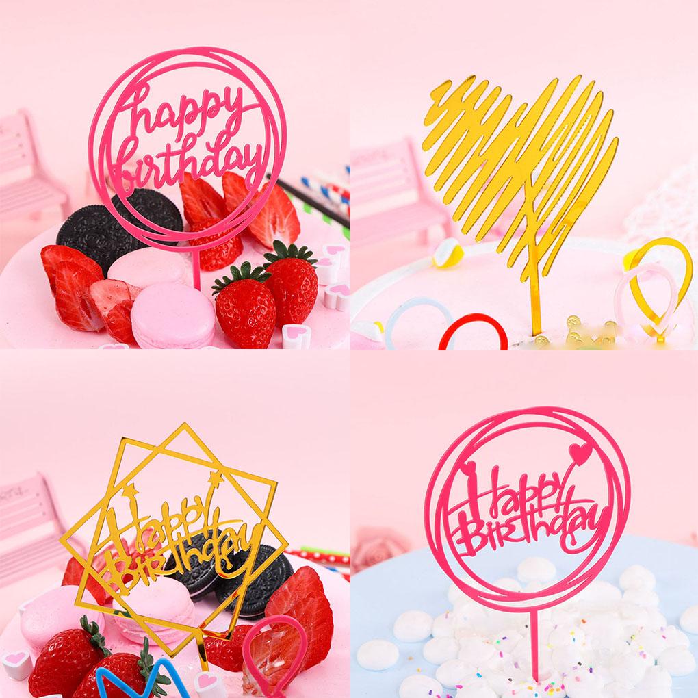 Bộ Que Cắm Trang Trí Bánh Kem Chữ Happy Birthday Lấp Lánh