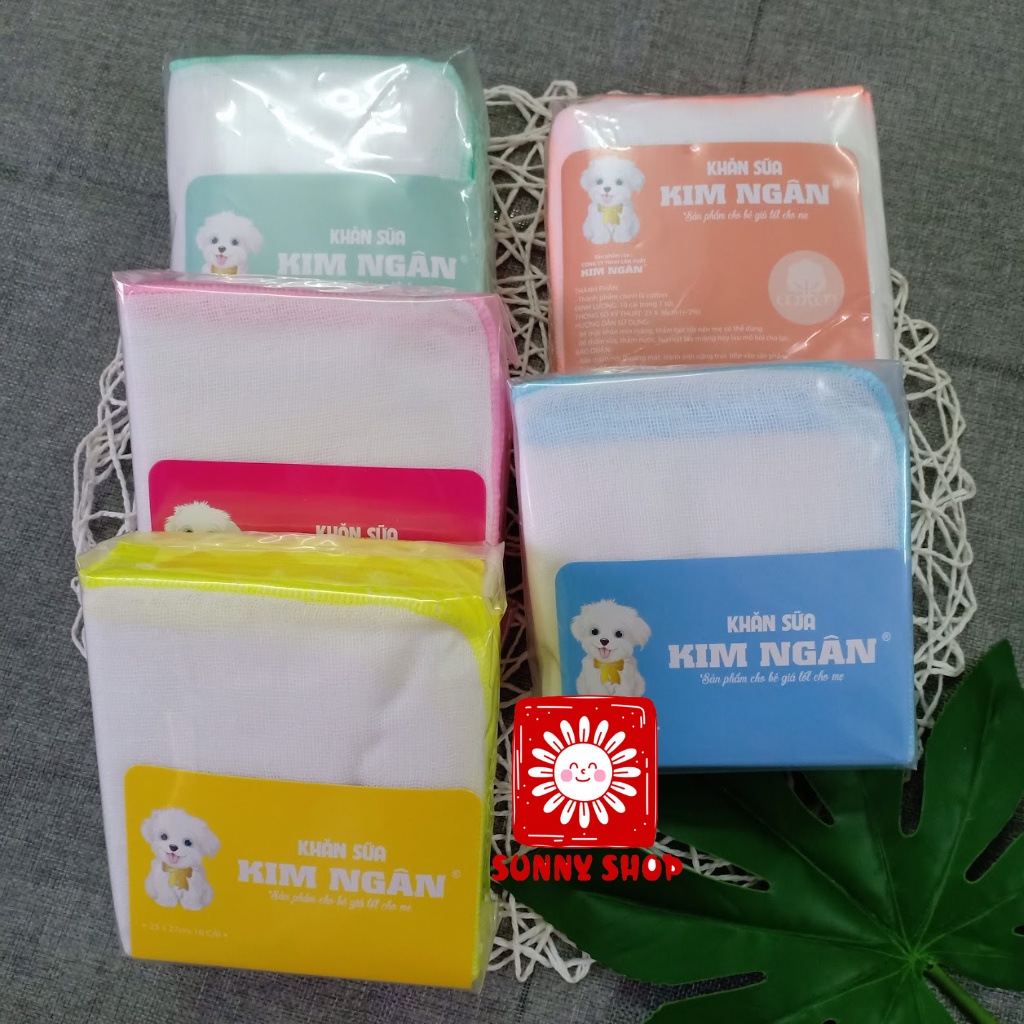 Gói 10 cái KHĂN SỮA 3 LỚP và 4 LỚP KIM NGÂN, khăn gạc xô cotton cho bé sơ sinh
