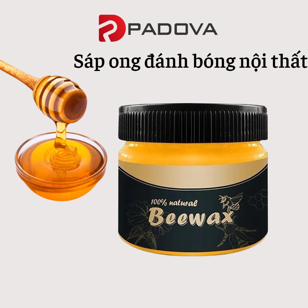 Sáp Ong Tự Nhiên Đánh Bóng Đồ Gỗ, Vệ Sinh Nội Thất Gỗ Đa Năng 80gr PADOVA 9166