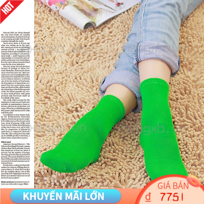 Vớ cotton màu trơn thời trang dành cho nữ