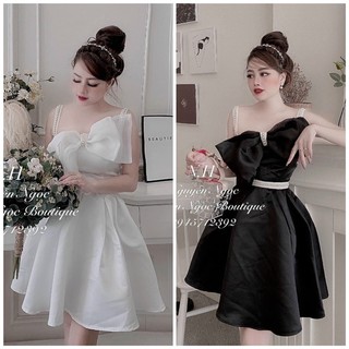 Đầm 2 dây dự tiệc phối voan hoa mẫu mới siêu xinh