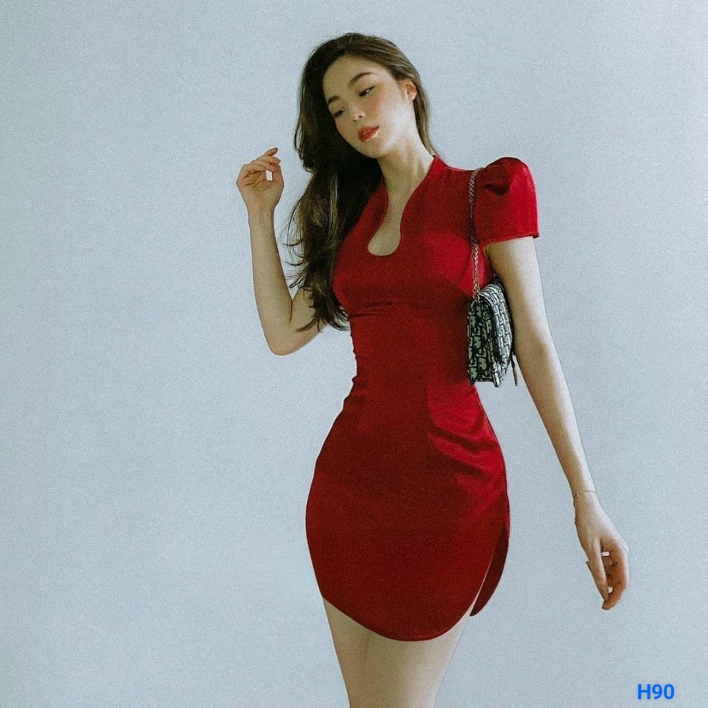 Đầm ôm body đi chơi, đầm tiểu thư dáng dài ôm dáng siêu đẹp, chất nhung mềm tôn dáng phong cách cá tính