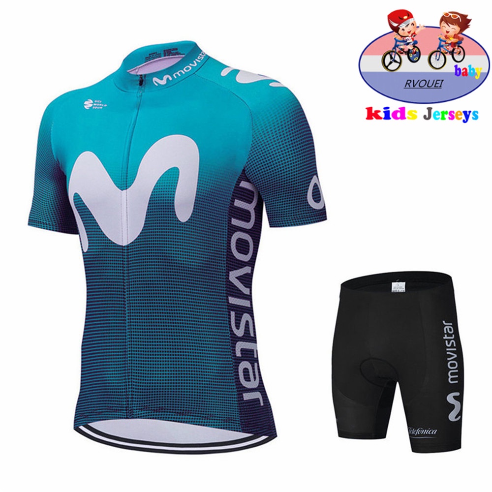 Giảm Giá Lớn Bộ Đồ Thể Thao Đi Xe Đạp Thoáng Khí Nhanh Khô Mùa Hè Cho Bé Trai Movistar