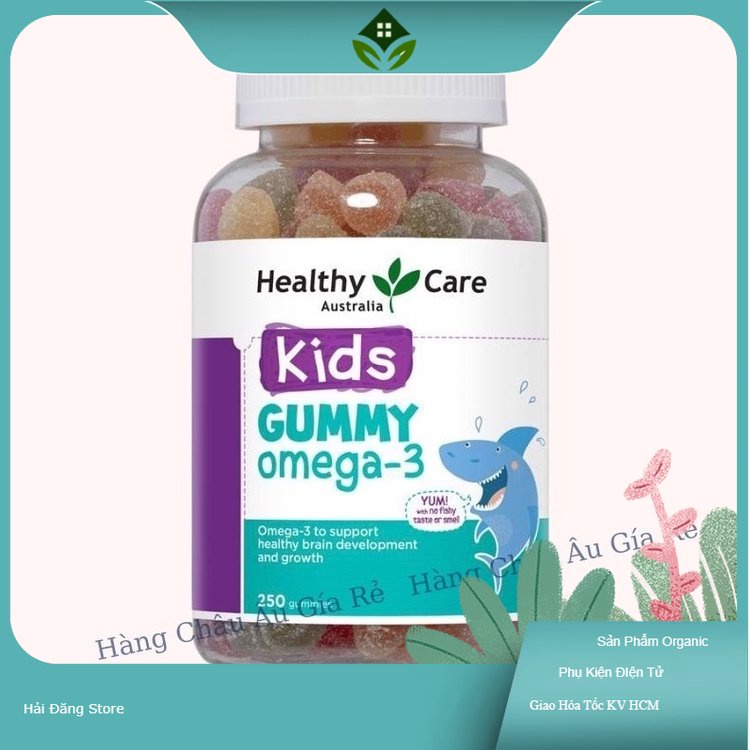 Kẹo dẻo tăng thị lực phát triển trí não Healthy Care Kids Gummy Omega-3 250 viên Úc